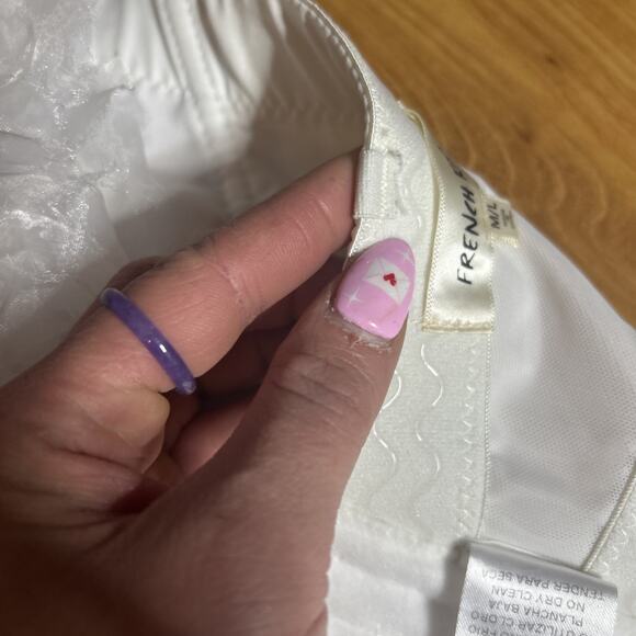 French Kiss White Fluffy Tulle Corset Crop Top Womens M/L Festival Fairy Angel - Picture 11 of 13